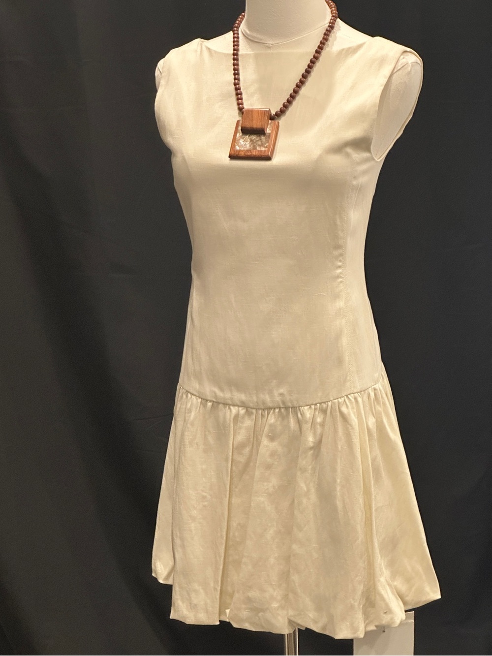 NWT Seeyou Iceland Lyocell Linen Blend Sleeveless Drop Waist Dress Size S
